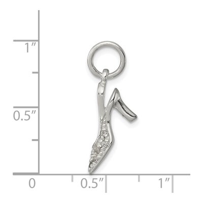 Sterling Silver CZ High Heel Pendant – view 4