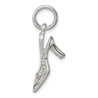 Sterling Silver CZ High Heel Pendant