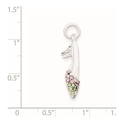 Sterling Silver CZ High Heel Charm – view 2