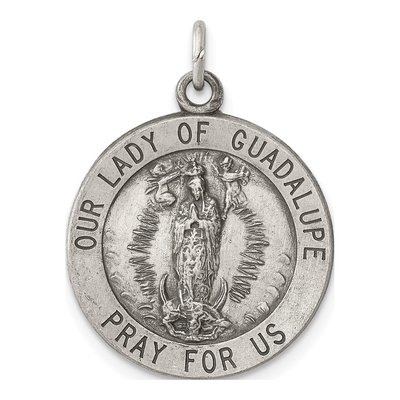 Sterling Silver Our of Guadalupe Medal Pendant