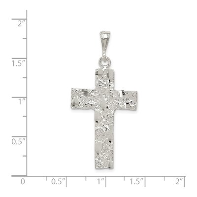 Sterling Silver Nugget Cross Pendant – view 4