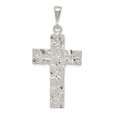 Sterling Silver Nugget Cross Pendant