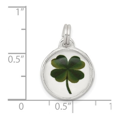 Sterling Silver Four Leaf Clover Charm Pendant – view 4