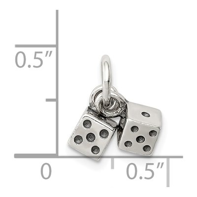 Sterling Silver Antique Dice Pendant – view 4