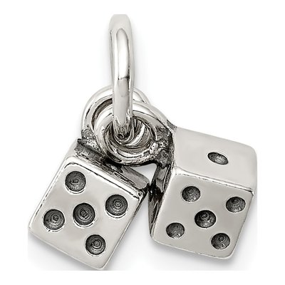 Sterling Silver Antique Dice Pendant