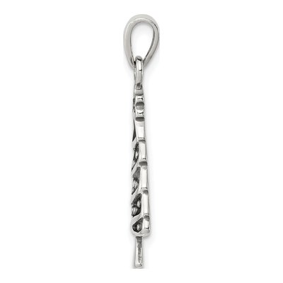Sterling Silver Antiqued Christmas Tree Pendant – view 3