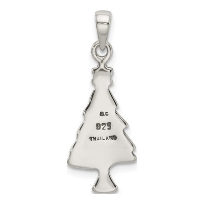 Sterling Silver Antiqued Christmas Tree Pendant – view 5