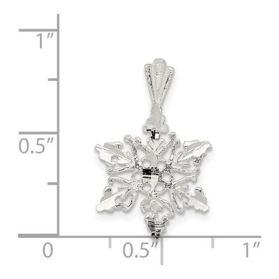 Sterling Silver Diamond-Cut Snowflake Pendant – view 4
