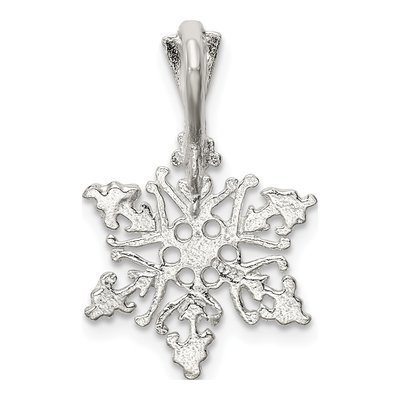 Sterling Silver Diamond-Cut Snowflake Pendant – view 5