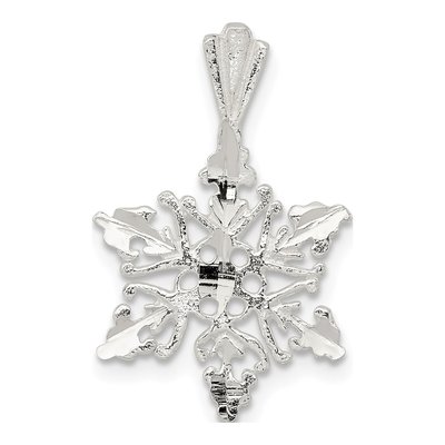Sterling Silver Diamond-Cut Snowflake Pendant