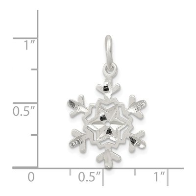 Sterling Silver Diamond-Cut Snowflake Charm – view 5