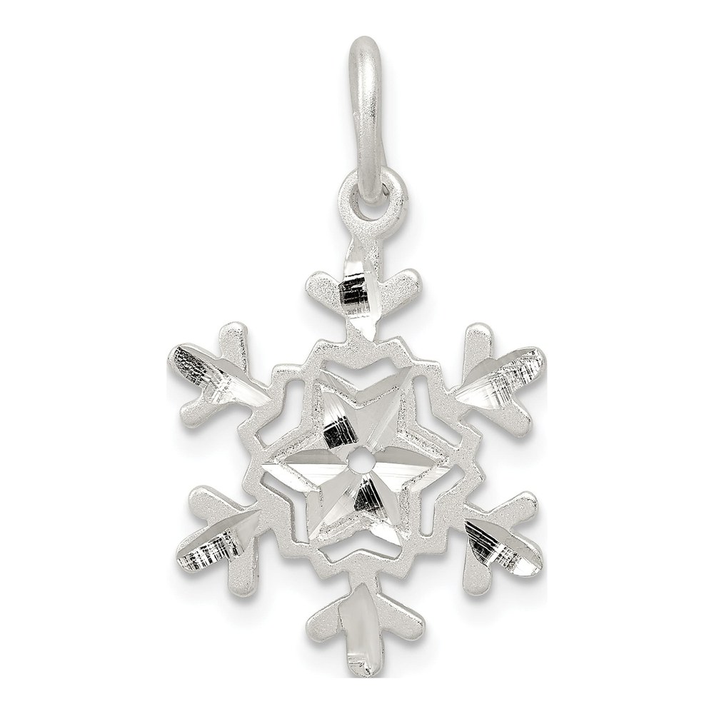 Sterling Silver Diamond-Cut Snowflake Charm