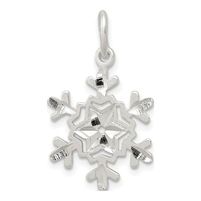 Sterling Silver Diamond-Cut Snowflake Charm