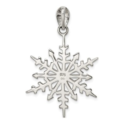 Sterling Silver Crystal Snowflake Pendant – view 5