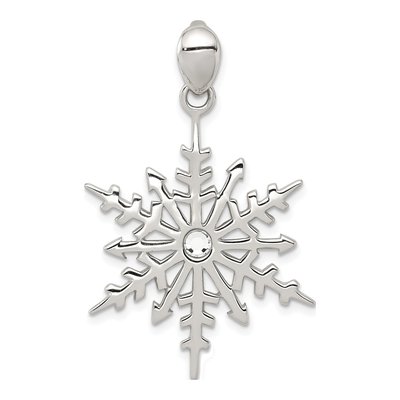 Sterling Silver Crystal Snowflake Pendant