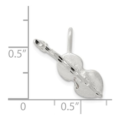Sterling Silver Diamond-Cut Violin Pendant – view 4