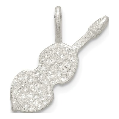 Sterling Silver Diamond-Cut Violin Pendant – view 5
