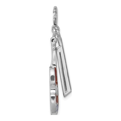 Sterling Silver Crystal Violin Charm – view 3