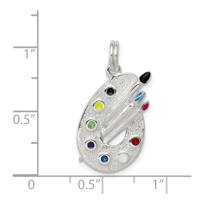 Sterling Silver Enameled Painting Palette Charm – view 4