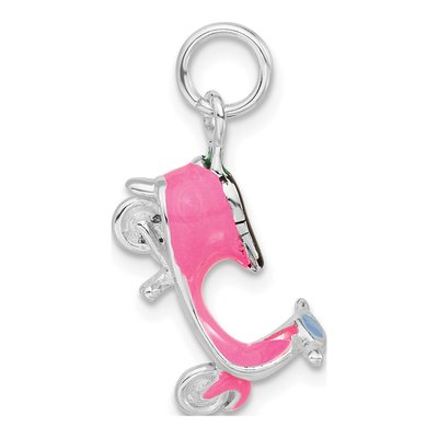 Sterling Silver Enamel Motor Scooter Charm – view 2