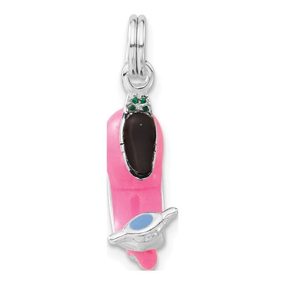 Sterling Silver Enamel Motor Scooter Charm