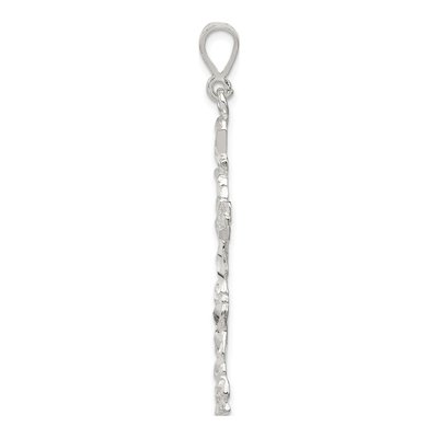 Sterling Silver Diamond-Cut Cross Pendant – view 3