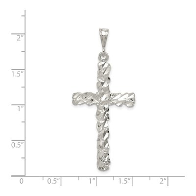 Sterling Silver Diamond-Cut Cross Pendant – view 4