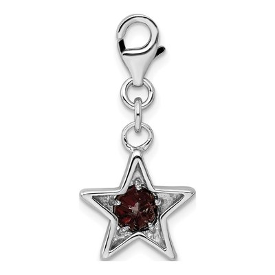 Sterling Silver CZ January Birthstone Star Charm – view 4