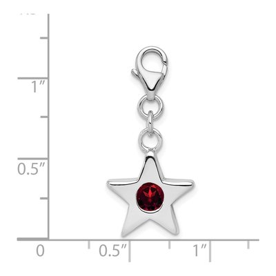 Sterling Silver CZ January Birthstone Star Charm – view 5