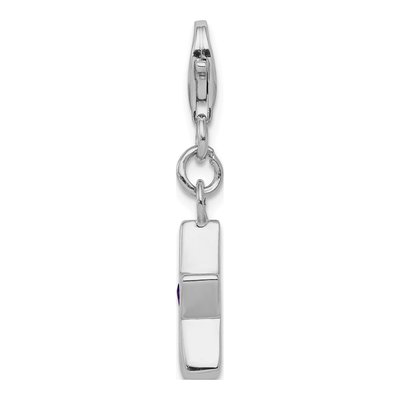 Sterling Silver CZ February Birthstone Star Charm – view 3