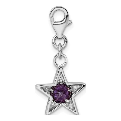 Sterling Silver CZ February Birthstone Star Charm – view 4