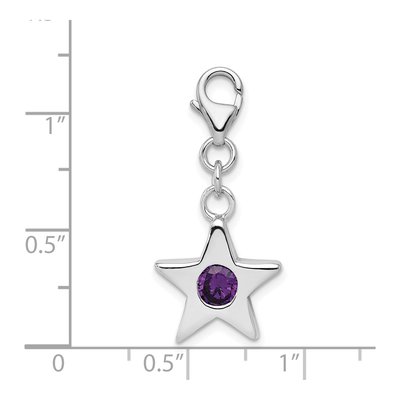 Sterling Silver CZ February Birthstone Star Charm – view 5