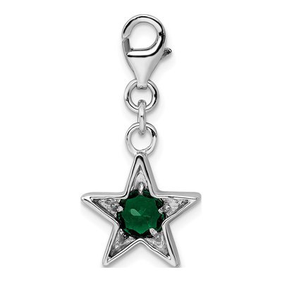 Sterling Silver CZ May Birthstone Star Charm – view 4