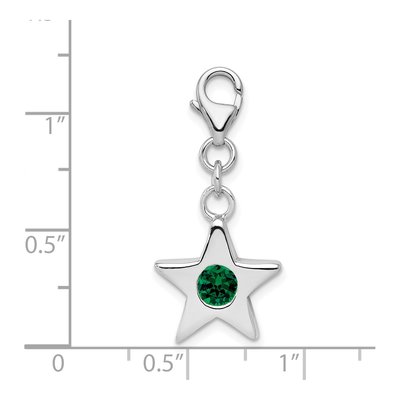 Sterling Silver CZ May Birthstone Star Charm – view 5