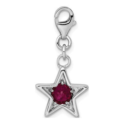 Sterling Silver CZ July Birthstone Star Charm – view 4