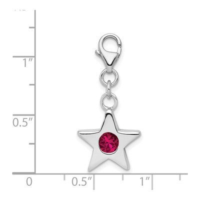 Sterling Silver CZ July Birthstone Star Charm – view 5