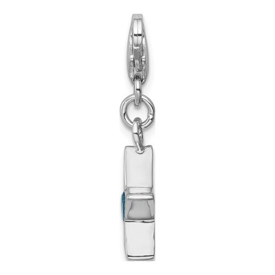 Sterling Silver CZ September Star Birthstone Charm – view 3