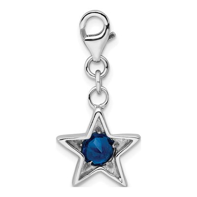 Sterling Silver CZ September Star Birthstone Charm – view 4