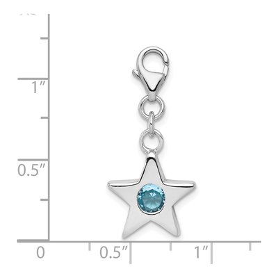 Sterling Silver CZ September Star Birthstone Charm – view 5