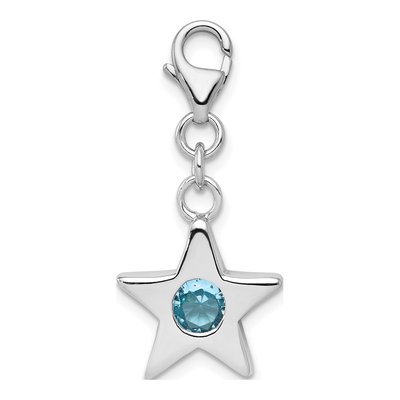 Sterling Silver CZ September Star Birthstone Charm