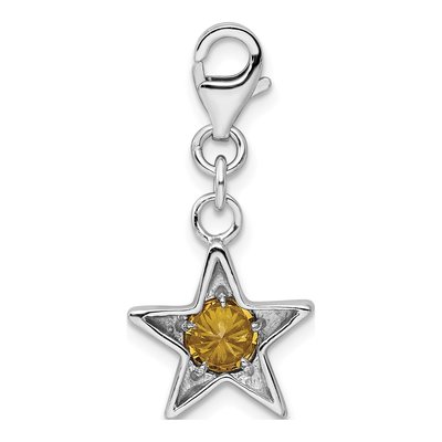 Sterling Silver CZ November Birthstone Star Charm – view 4