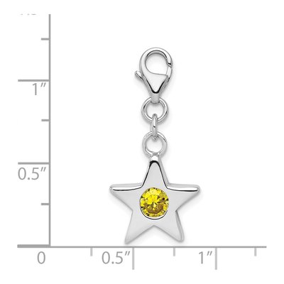 Sterling Silver CZ November Birthstone Star Charm – view 5