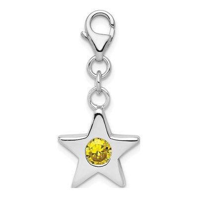 Sterling Silver CZ November Birthstone Star Charm