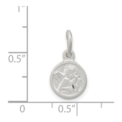 Sterling Silver Diamond-Cut Cherub Disk Charm – view 4