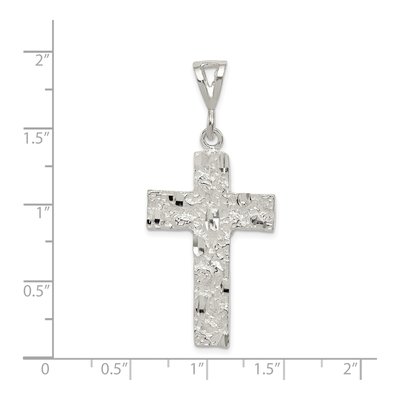 Sterling Silver Nugget Cross Pendant – view 4