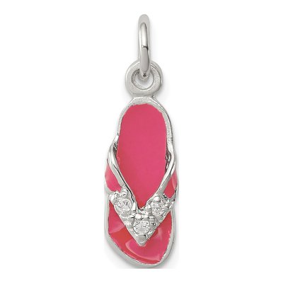 Sterling Silver CZ Flip Flop Charm