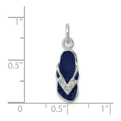 Sterling Silver CZ Enamel Flip Flop Charm – view 4