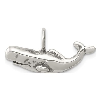 Sterling Silver Antiqued Blue Whale Pendant