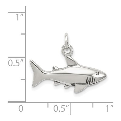Sterling Silver Antique Shark Pendant – view 4