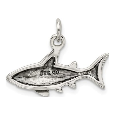 Sterling Silver Antique Shark Pendant – view 5